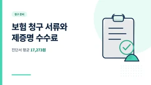 암보험 실손 청구 서류 비용